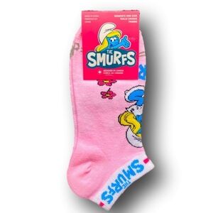 NWT The Smurfs Pink Ankle Socks